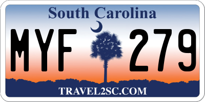SC license plate MYF279