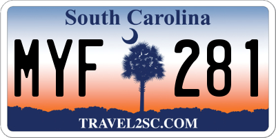 SC license plate MYF281