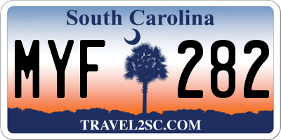 SC license plate MYF282