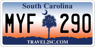 SC license plate MYF290
