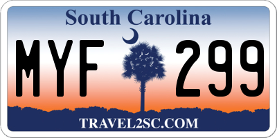 SC license plate MYF299
