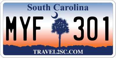 SC license plate MYF301