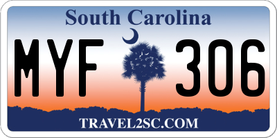 SC license plate MYF306