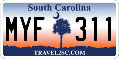 SC license plate MYF311