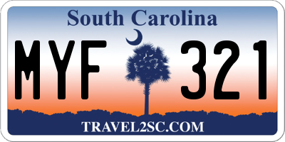 SC license plate MYF321