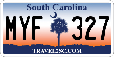 SC license plate MYF327