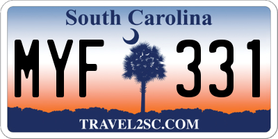 SC license plate MYF331
