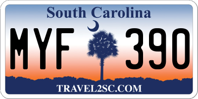SC license plate MYF390
