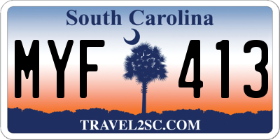 SC license plate MYF413