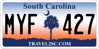 SC license plate MYF427