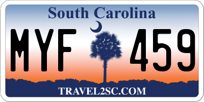 SC license plate MYF459