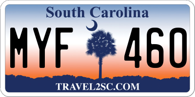 SC license plate MYF460