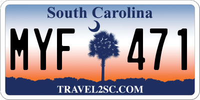 SC license plate MYF471