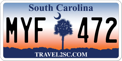 SC license plate MYF472