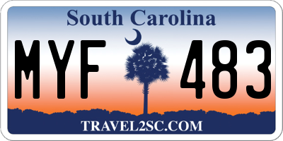 SC license plate MYF483