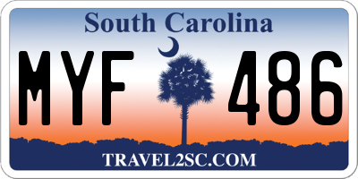 SC license plate MYF486