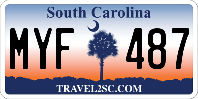 SC license plate MYF487