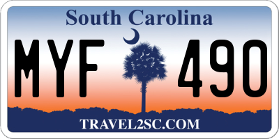 SC license plate MYF490