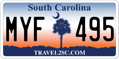 SC license plate MYF495