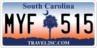 SC license plate MYF515