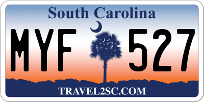 SC license plate MYF527