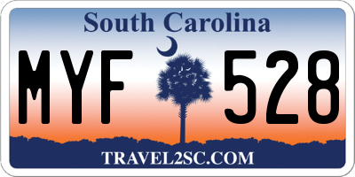 SC license plate MYF528