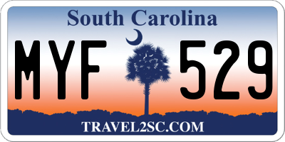 SC license plate MYF529