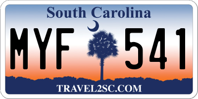 SC license plate MYF541