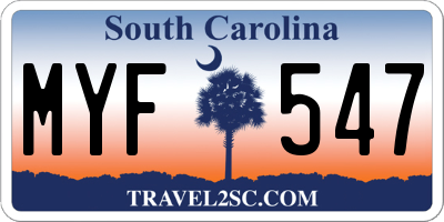 SC license plate MYF547