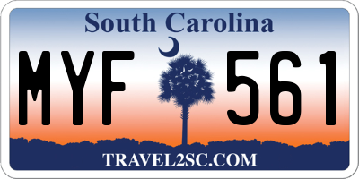 SC license plate MYF561