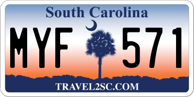SC license plate MYF571