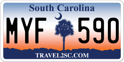 SC license plate MYF590