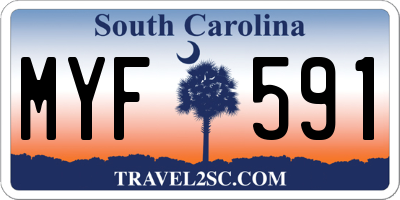 SC license plate MYF591