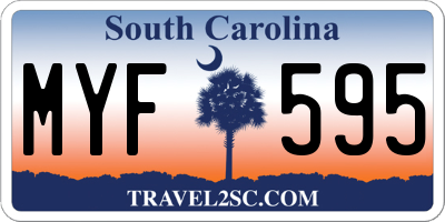 SC license plate MYF595