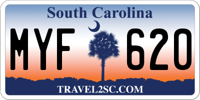 SC license plate MYF620