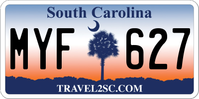 SC license plate MYF627