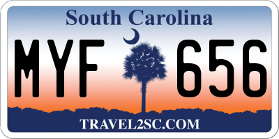 SC license plate MYF656