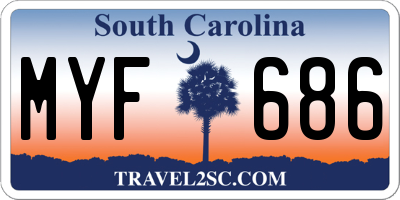 SC license plate MYF686