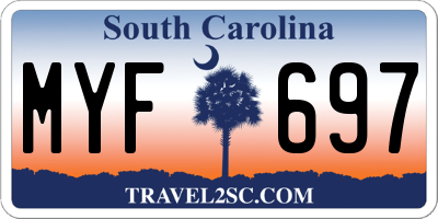 SC license plate MYF697