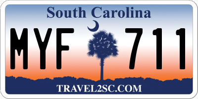 SC license plate MYF711