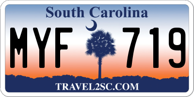 SC license plate MYF719