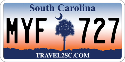SC license plate MYF727
