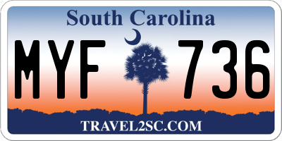 SC license plate MYF736