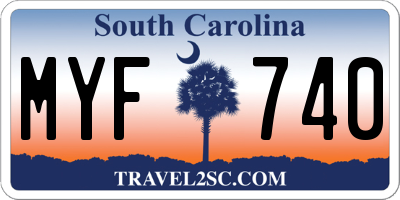 SC license plate MYF740