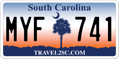 SC license plate MYF741