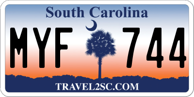SC license plate MYF744