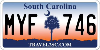 SC license plate MYF746