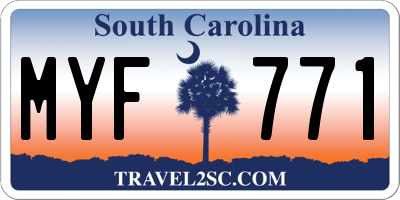 SC license plate MYF771