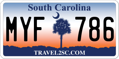 SC license plate MYF786