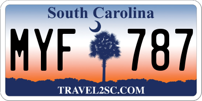 SC license plate MYF787